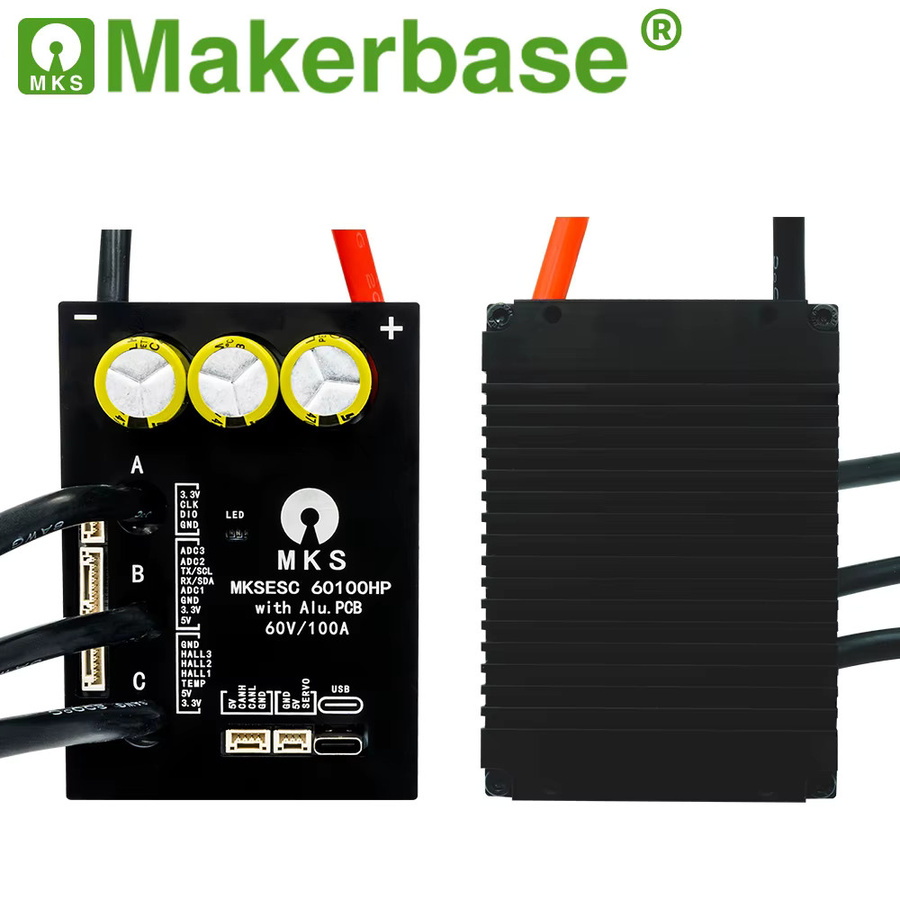 Makerbase VESC 60100 V2 Hochstrom-Regler mit Alu-Leiterplatte in Schwarz - Bild 3