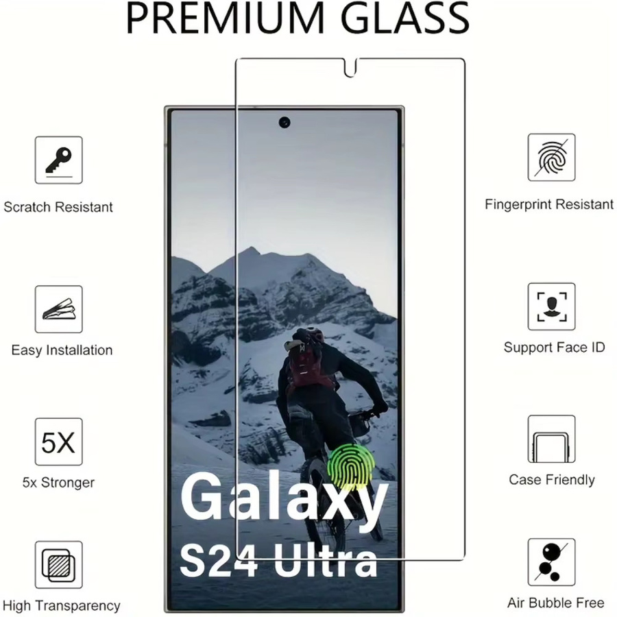 NNBILI Displayschutzfolie aus gehärtetem Glas für Samsung Galaxy S26, S25, S24 Ultra Plus und S24 FE, transparent - Bild 1