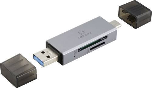 Renkforce RF-PCR-400 Externer Speicherkartenleser mit USB-A und USB-C für microSD und SD in Space Grau - Bild 1