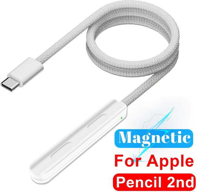 Apple USB-C Magnetisches Ladekabel für Apple Pencil 2. Generation mit Nylonummantelung, Weiß - Bild 1