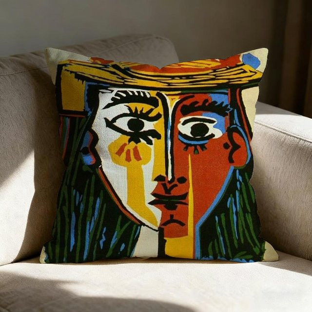 JMG Clothing Kissenbezug Picasso Kunstmotiv, beidseitig bedruckt, Mehrfarbig, B/T/H: 35 x 35 x 0 cm - Bild 1