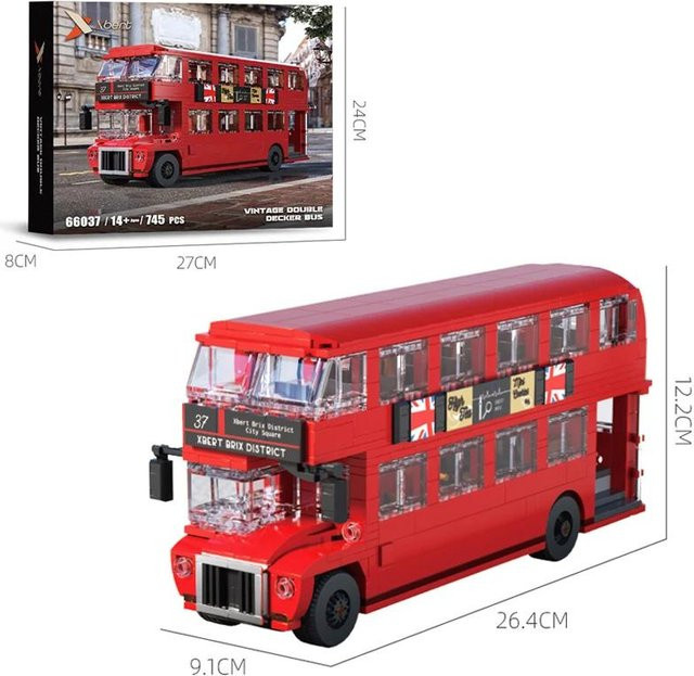 Britischer Retro Doppeldeckerbus, Bausteine, 745 Teile, ab 14 Jahren - Bild 1
