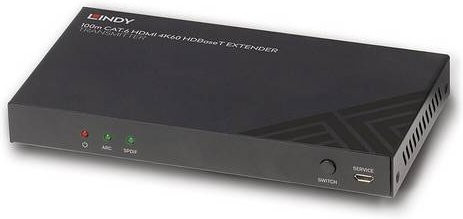 LINDY HDMI HDBaseT Extender Sender für Video, Audio, Infrarot und serielle Daten über CAT 6 bis 100 m, Schwarz (38341) - Bild 1
