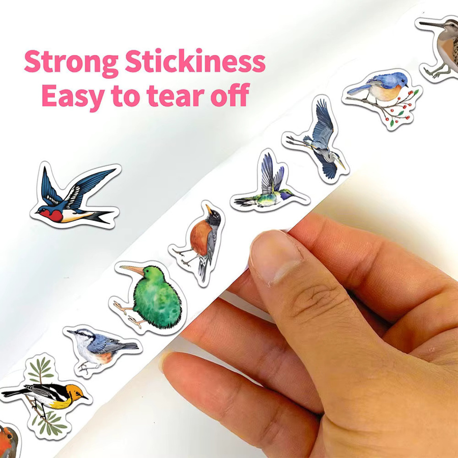 500 Stück kreative Vogel-Aufkleber in Multicolour von BulingBulingStickers Store zur Dekoration von Notebooks, Wasserflaschen und Umschlagsiegeln - Bild 2