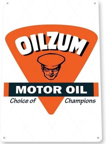 Oilzum Motoröl Blechschild Vintage Metall Wandkunst Garagendekoration, Mehrfarbig, B: 20,0 cm, H: 20,0 cm, T: 1,0 cm - Bild 1