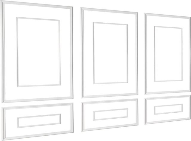 Buying Solutions MB Wandleiste 3er-Pack aus Polystyrol in Weiß mit breitem und schmalem Profil zur Wandverkleidung - Bild 1