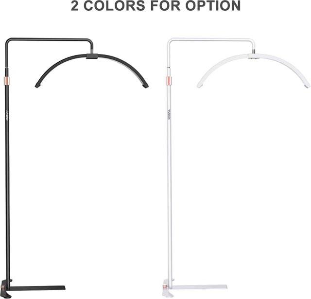 Andoer Halbmond-Bodenleuchte Dimmbare LED-Videoleuchte 36W 3200K-5600K Schwarz - Bild 1