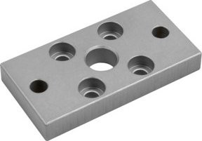 Riegler Front- oder Bodenflansch UNITOP nach ISO 21287 für Kolben-Ø 25 in Silber - Bild 1