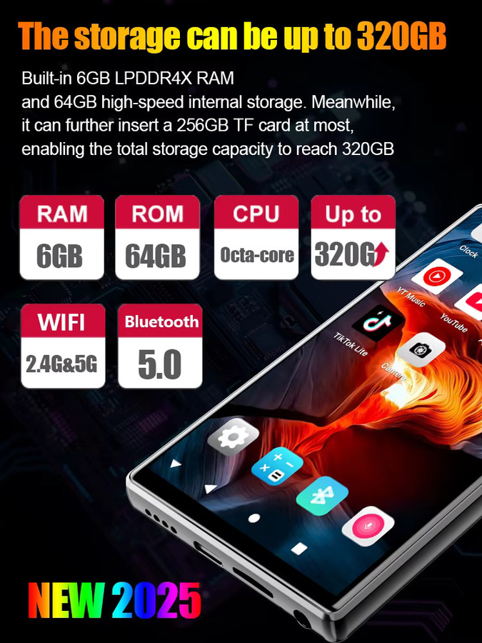 Famue Smart Media Player mit Android 13, Octa-Core, WiFi und Bluetooth 5.0 für Musik und E-Books - Bild 3