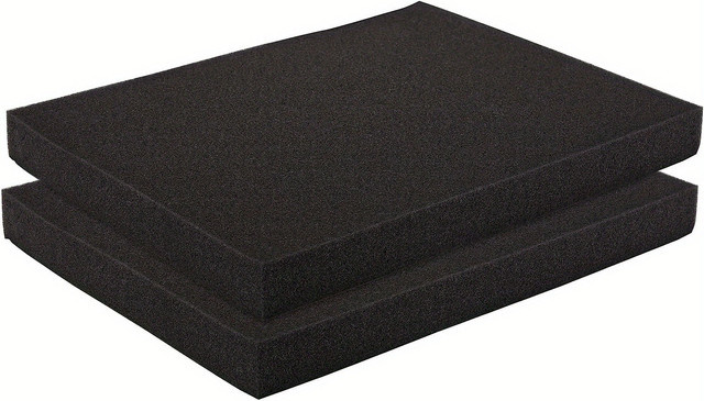 2er-Pack schwarze Polyurethan-Schaumstoffplatten als schneidbare Dämpfungseinsätze für Werkzeugkästen und Koffer, B/H/T: 40 x 30 x 3 cm - Bild 1