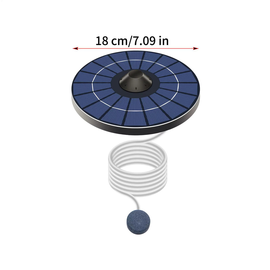 Solar-Teichbelüfter Set mit tragbarer Luftpumpe und 1,5 m Luftschlauch für Aquarien und Fischbecken - Bild 6