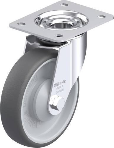 Blickle LE-PATH 160KA Stahlblech-Lenkrolle in Grau mit 160 mm Rad-Durchmesser und 300 kg Tragfähigkeit - Bild 1