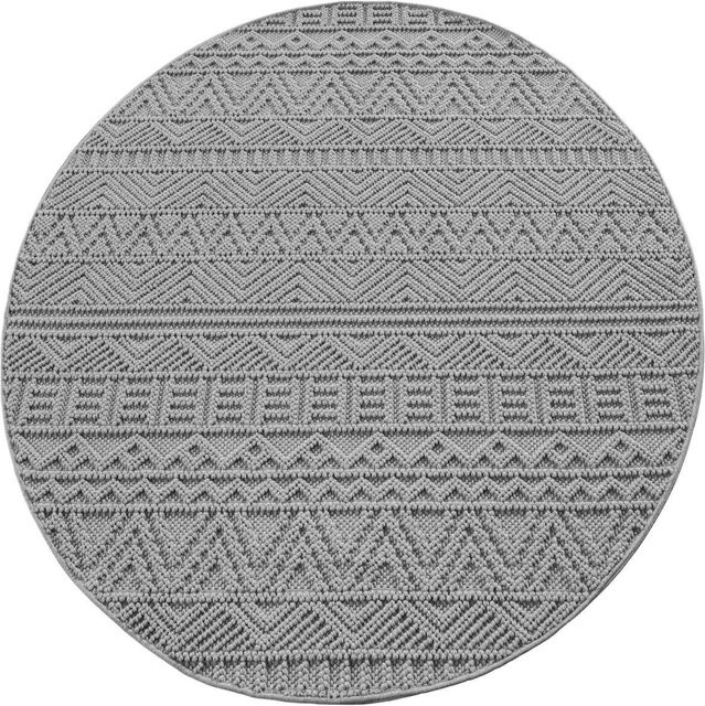 Ayyildiz Kurzflorteppich Helix Silber Rund Ø 160 cm - Bild 1