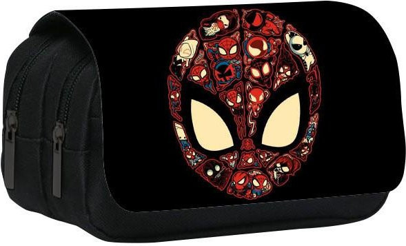 DewBloom Spiderman Paralleluniversum Federmäppchen mit großem Fassungsvermögen und doppellagigem Design in Schwarz für Schüler - Bild 1