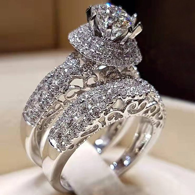 Huitan Mode Ringe, Silber, Zirkonia, Damen - Bild 1