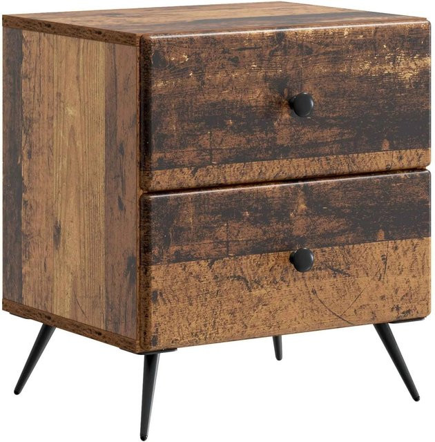vidaXL Nachttisch aus Altholz in Braun, Modernes Design für dein Schlafzimmer, B/T/H: 43 x 34,5 x 47,5 cm - Bild 1