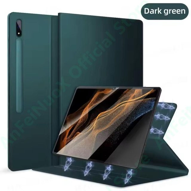 Smart Case für Samsung Galaxy Tab S10 FE+ in Grün mit magnetischer Ständerabdeckung und Stifthalter - Bild 1