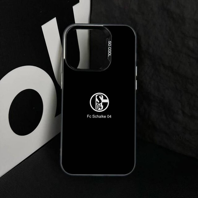 Mart21-2 Handyhülle S-Schalke 04 mattiert in Silber für iPhone 17 16 15 14 13 12 11 Pro Max Plus X Xs XR Hartschalen-Cover - Bild 1