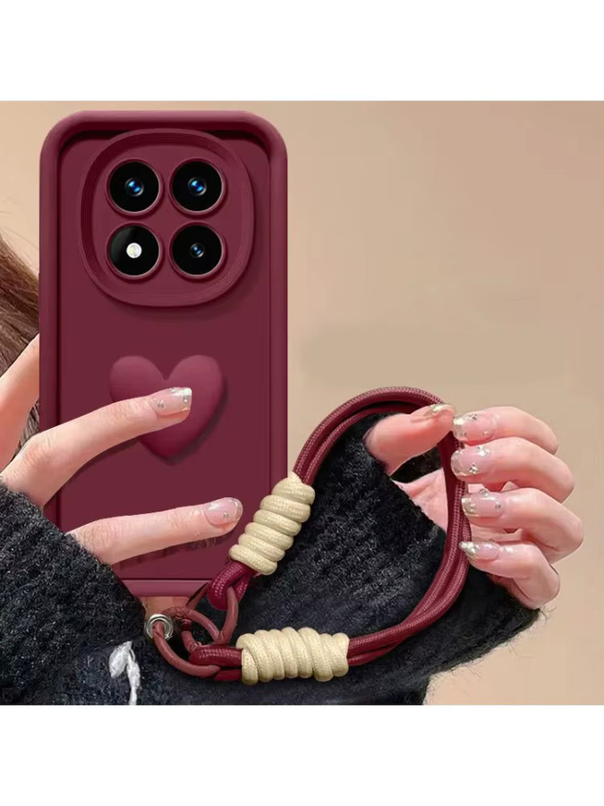 Stoßfeste Silikon-Handyhülle mit Trageriemen für Xiaomi Redmi Note 15 Pro Plus 15C 4G 5G und POCO X8 X7 X6 X5 X3 NFC Pro in Schwarz - Bild 2