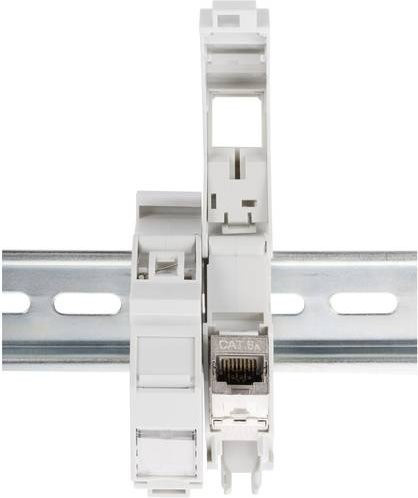 Digitus Hutschienenadapter AN-25187 für Keystone Module in Weiß, IP20 - Bild 1