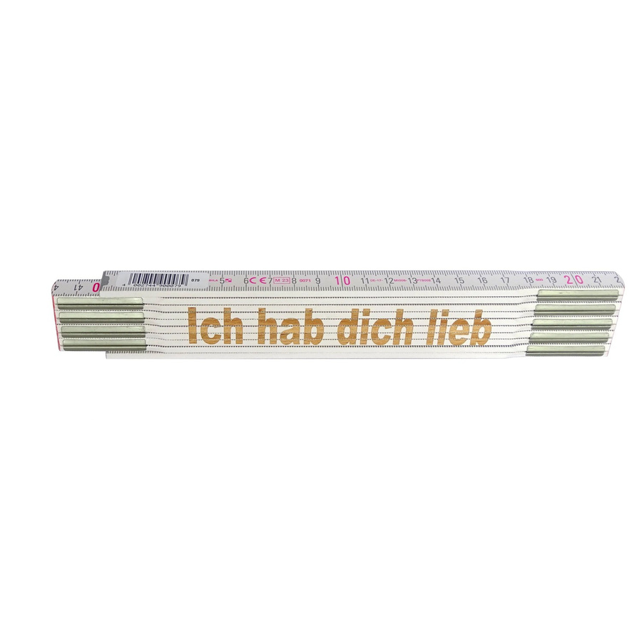 Stabila Zollstock aus Holz mit Lasergravur Ich hab dich lieb, 2 m, weiß - Bild 2