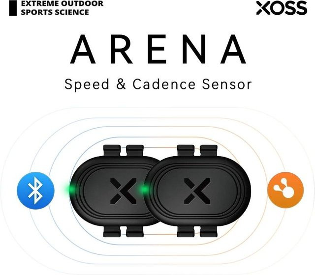XOSS ARENA Geschwindigkeits- und Trittfrequenzsensor in Schwarz mit Bluetooth und ANT+ für Rennrad und MTB kompatibel mit Garmin und iGPSPORT - Bild 1