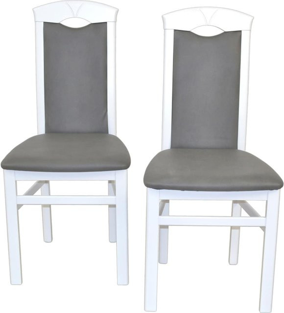 Möbel Direkt Online Massivholzstuhl Linda Set aus 2 Stück aus Buche in Braun mit Kunstlederoptik - Bild 1