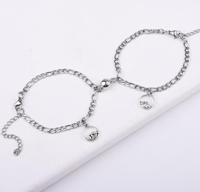 Allbestart Armband Set, Edelstahl, Weiß, Unisex - Bild 1