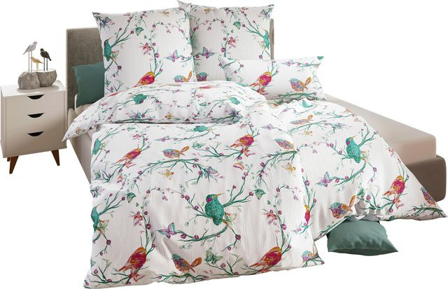 Wäschepur Bettwäsche-Set 4-teilig aus 100% Baumwolle mit Reißverschluss, Multicolor, B/H: 135 x 200 cm und 80 x 80 cm - Bild 1