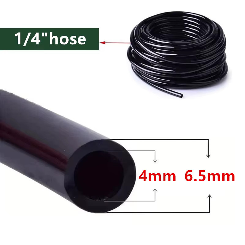 Nongjiale PVC-Mikroschlauch für Tropfbewässerungssysteme, 1/4 Zoll, Schwarz, 20 m - Bild 2