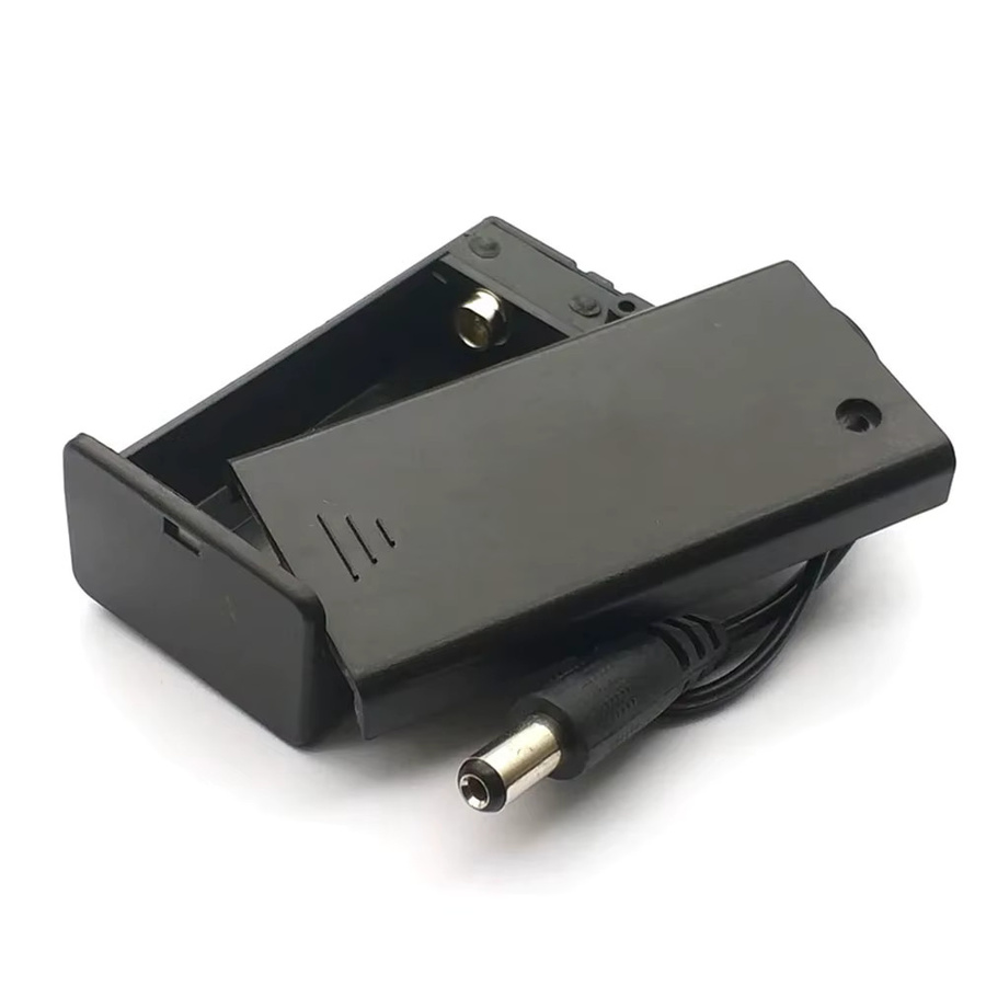 Yanxi 9V Batteriehalter in Schwarz mit Kabelanschlüssen, DC-Stecker und EIN/AUS-Schalter für deine DIY-Projekte - Bild 4