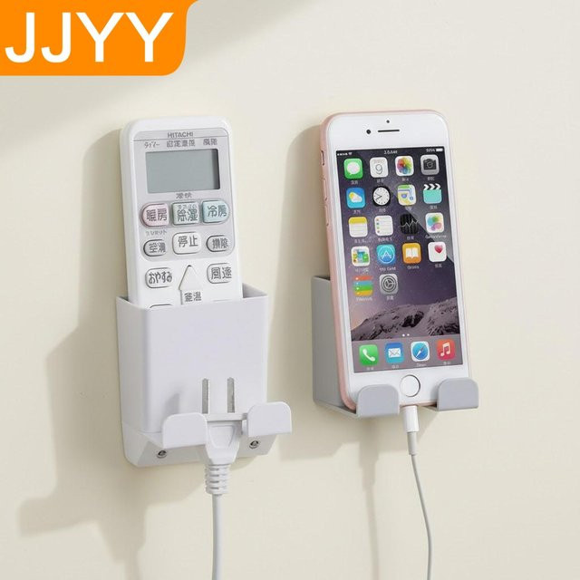 STONEGO Wand-Telefonhalter Organizer in Weiß, multifunktionaler Aufbewahrer ohne Bohren aus Kunststoff - Bild 1