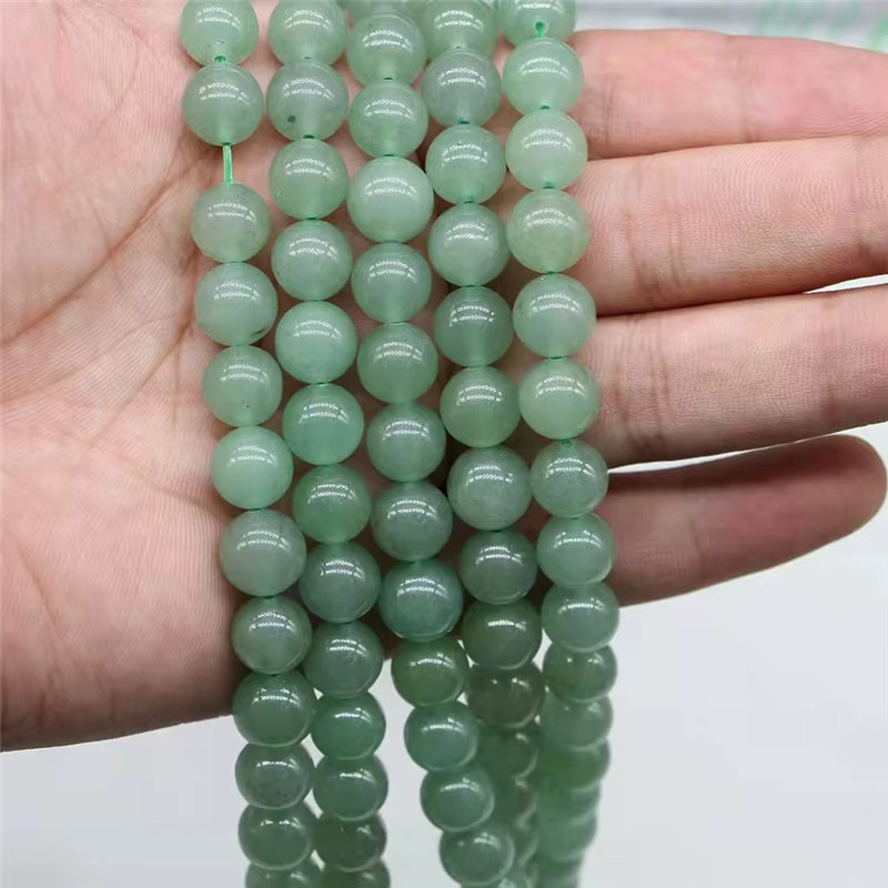 Perlen Naturstein, grüner Aventurin, rund, 38,1 cm, 4-12 mm - Bild 6