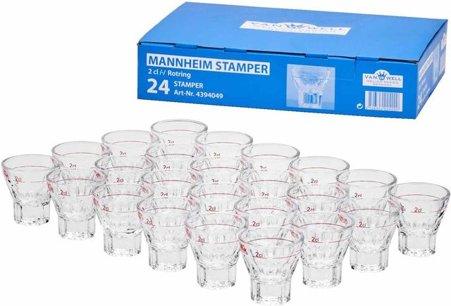 Van Well Stamper Mannheim Rotring, 24er Set, transparent, Höhe: 5,5 cm, 2 cl - Bild 1