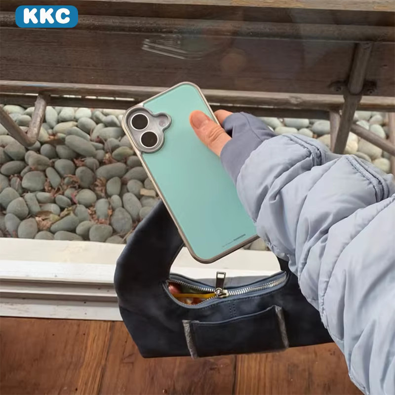 INS Edge Epoxy Anti-Sturz-Handyhülle für Apple iPhone XR/11/12/13/14/15/16/17 Pro Max in Mintgrün und Silber - Bild 2