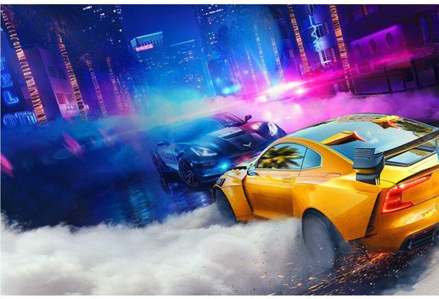 FIYO Diamant-Stickerei Need for Speed Rennauto Motiv in Blau und Multicolour, B/H: 20 x 30 cm - Bild 1