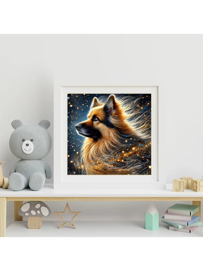 EverShine Diamantmalerei Hund als Strass-Bild Kreuzstich-Set, buntes Tier-Mosaik-Stickerei-Set für Kinder - Bild 3