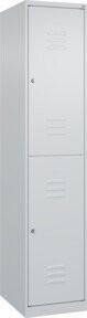 C+P Doppelstock-Spind Classic PLUS mit 1 Abteil, grau, Stahl, H x B x T: 185 x 40 x 50 cm, mit Zylinderschloss und Soft-Close-Türen - Bild 1