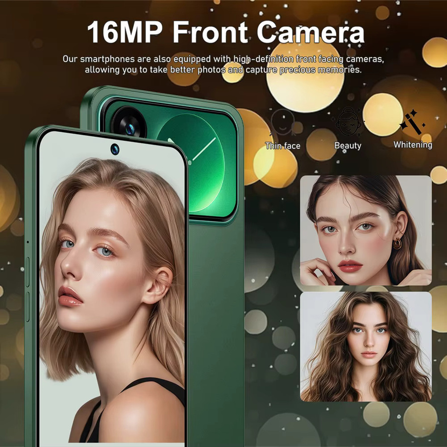 CHOTOG Smartphone Android mit 7,3 Zoll HD-Volldisplay, 22GB RAM, 2TB Speicher, 5G, 7800mAh Akku, 48MP+16MP Kamera, Dual-SIM, Farbe: Grün - Bild 4