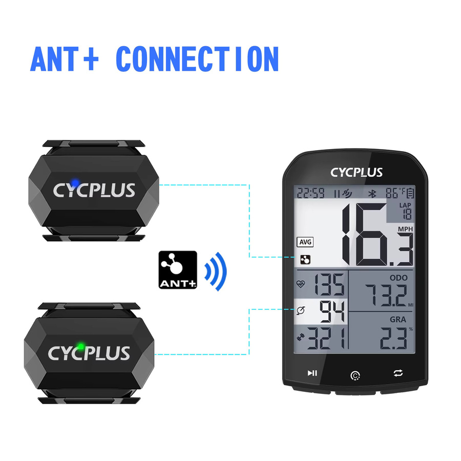 CYCPLUS Trittfrequenzsensor mit Dual Sensor Technologie, ANT+ und Bluetooth 5.0, Schwarz, kompatibel mit XOSS und Strava Fahrradcomputern - Bild 2