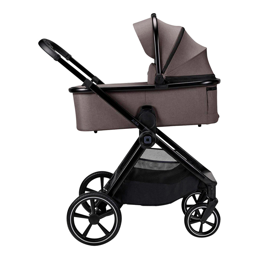Moon Kombikinderwagen Aura (2026) braun mit Sportsitz, Babywanne und Regenschutz - Bild 2