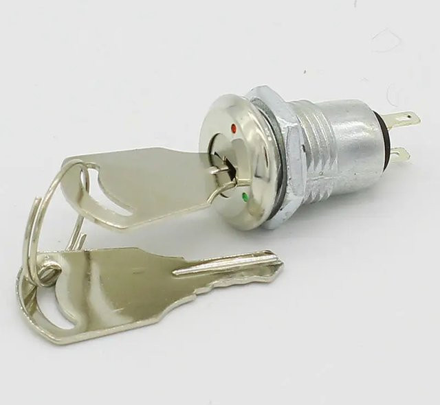 5 Stück ELECAPITAL Schlüsselschalter KS-02 Metallknopfschalter in Silber mit 12 mm Durchmesser - Bild 1