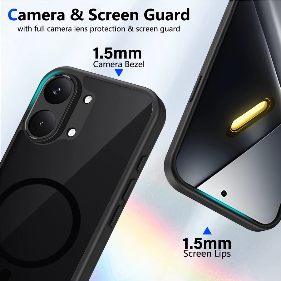 Xiaomi Poco X8 Pro Max 5G Hülle mit MagSafe Funktion, stoßfeste Silikon-Schutzhülle mit transparenter Rückseite und matter Oberfläche - Bild 3