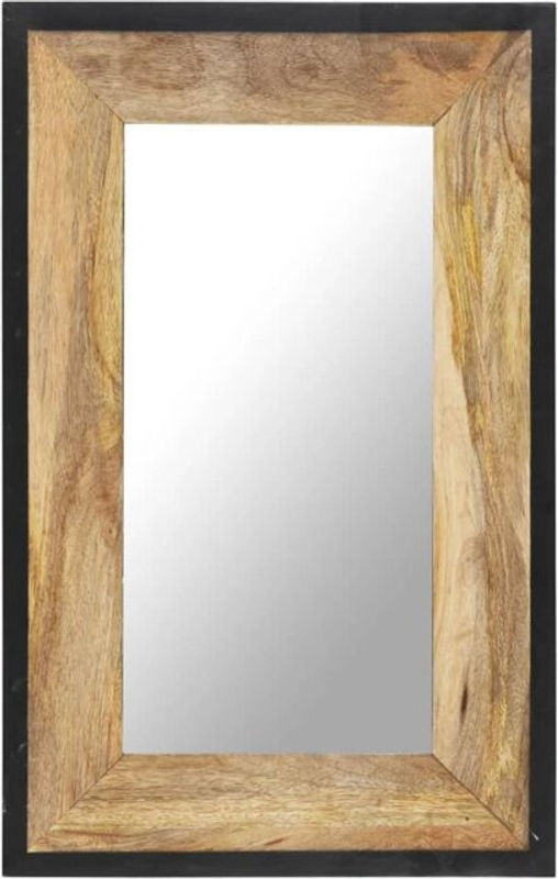 Vidaxl Spiegel aus Mango Massivholz in Braun, Rechteckig, B: 80 cm, H: 80 cm, T: 2,5 cm - Bild 1