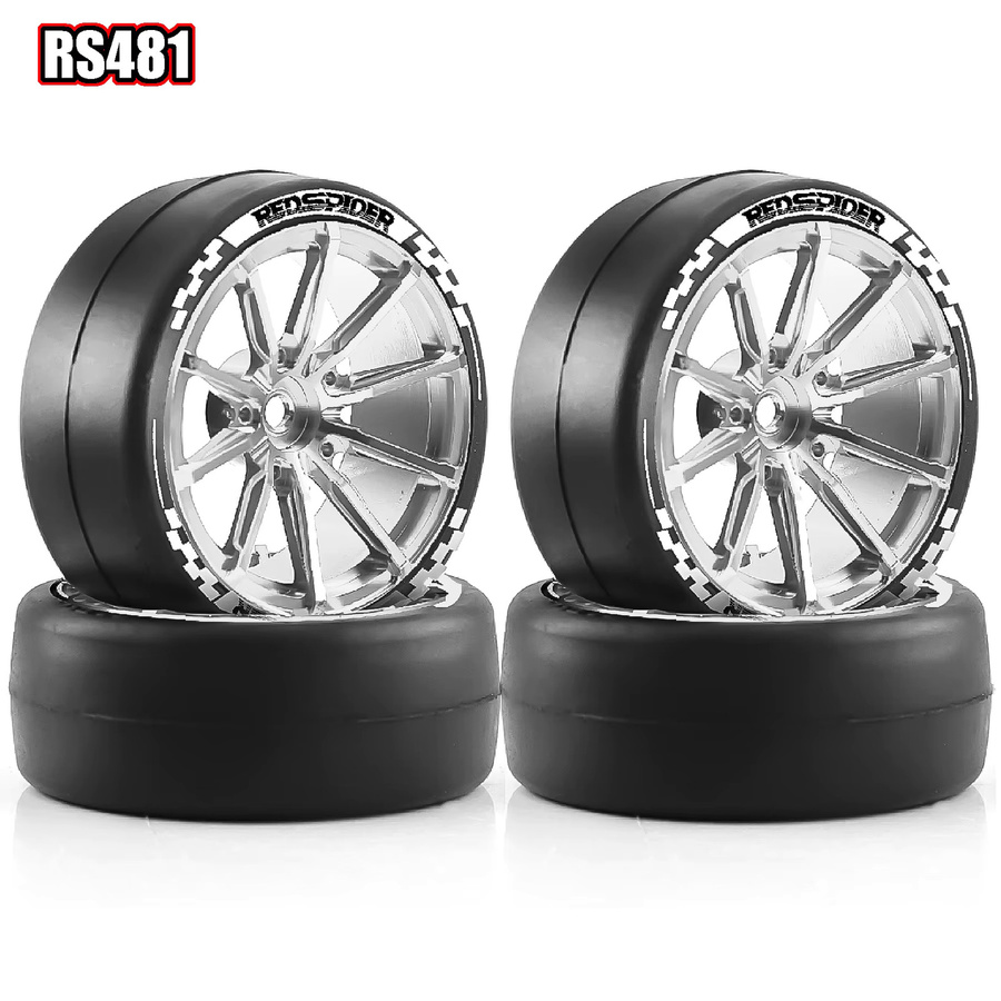 RS RC Driftreifen und Metallräder, 1:10, 12 mm Sechskant, Schwarz - Bild 2