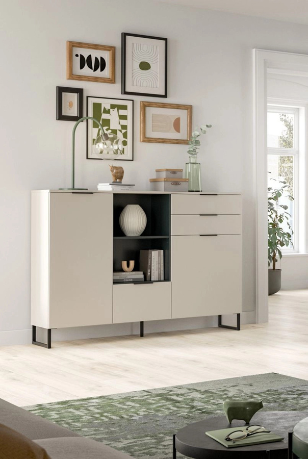 Inn.Furn Highboard Morena in Kaschmir und Schwarz, Breite: 150 cm, Höhe: 112 cm - Bild 2