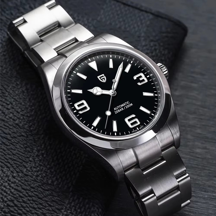 PAGANI DESIGN Automatik-Armbanduhr, Edelstahl, Saphirglas, Schwarz, Herren - Bild 2