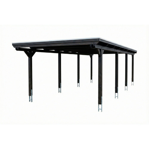 SKANHOLZ Carport Emsland aus Fichte mit Stahl-Flachdach in Anthrazit und Schwarz, B: 402 cm, T: 846 cm - Bild 3