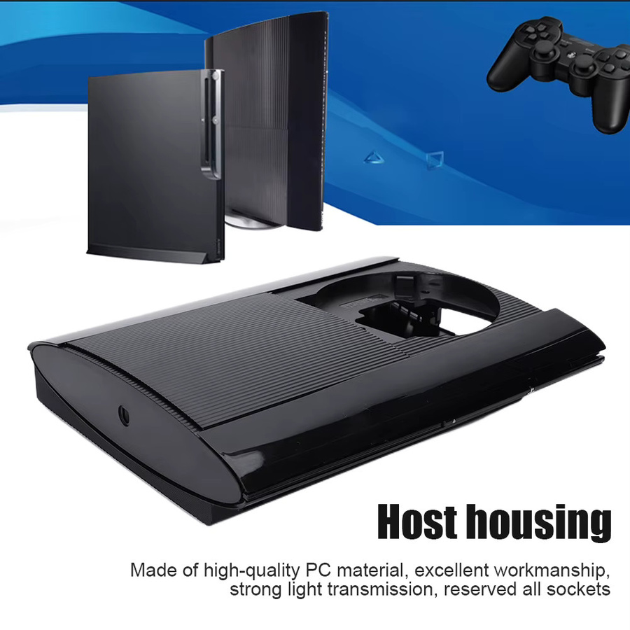 Sony PlayStation PS3 Super Slim 4K 4000 Komplettes Gehäuse mit Frontplatte und Schrauben in Schwarz - Bild 2
