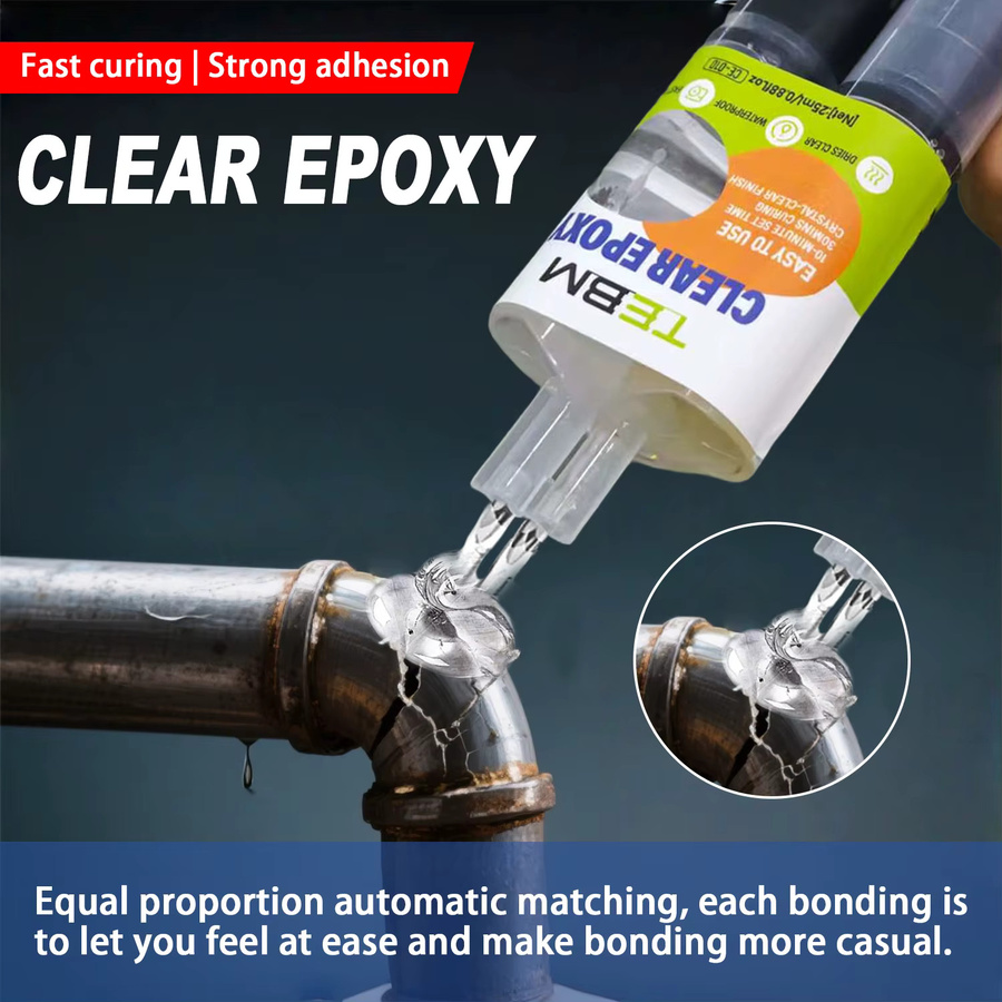 TEBM Epoxidharz-Kleber transparent, wasserfester Reparaturkleber für Holz, Kunststoff und Metall - Bild 4
